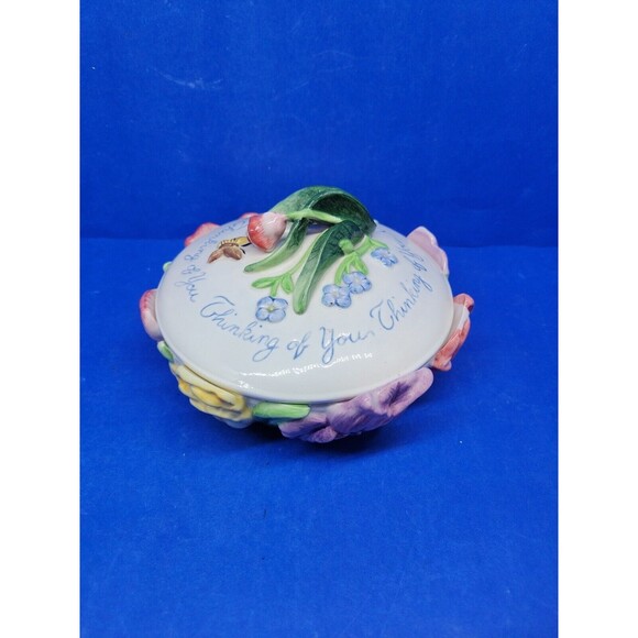 Fitz & Floyd Candy Trinket Dish "Thinking of You" Gift Collectible - Picture 3 of 12